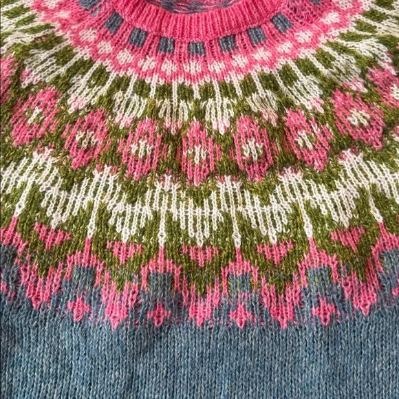 Retro Pink Fair Isle Sweater
English Countryside Sweater
Cottagecore Sweater - Picture 3 of 9